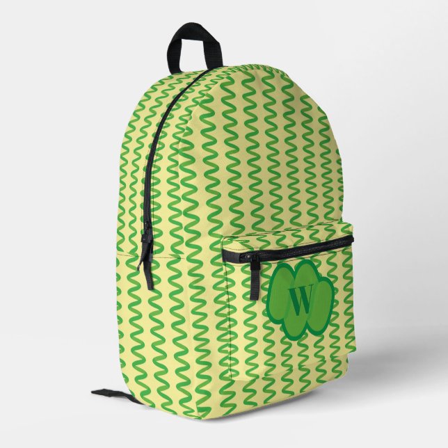 Stunning Spirulina Printed Backpack (Back Corner Left)