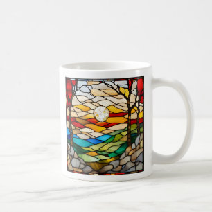 Stunning Stained Glass Sunset Landscape Coffee Mug