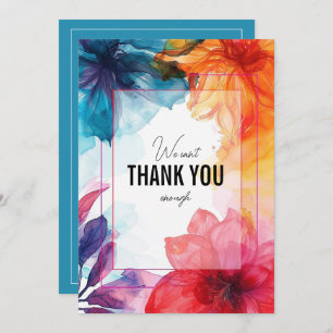 Stunning steel blue Anemone Dreamscape Wedding Thank You Card