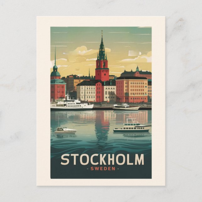 Stunning Stockholm Skyline Postcard (Front)