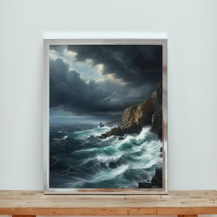 Stunning Stormy Sea with Crashing Waves Photo Print