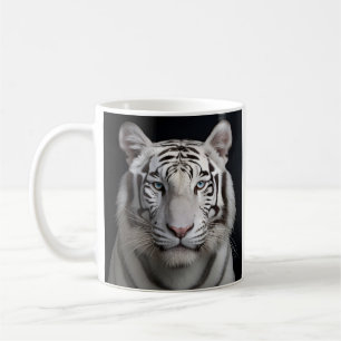 Stunning studio photography of a white tiger coffee mug