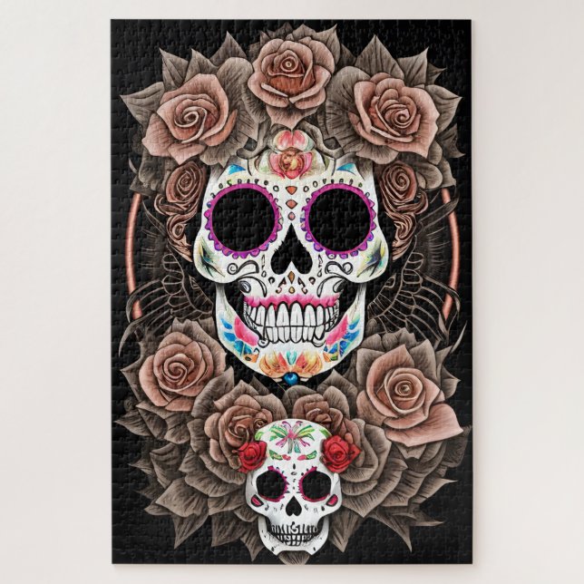 Stunning Sugar Skull Art - Celebrate Tradition Jigsaw Puzzle (Vertical)