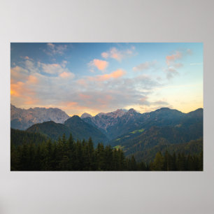 Stunning sunrise in Logar valley, Slovenia Poster