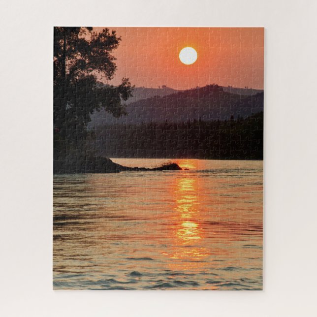 Stunning Sunrise Over Katun River Photo Jigsaw Puzzle (Vertical)