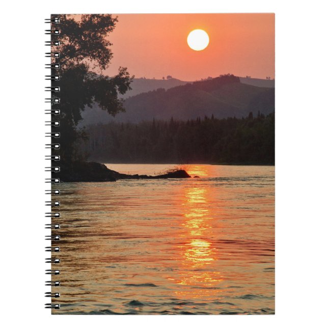 Stunning Sunrise Over Katun River Photo Notebook (Front)