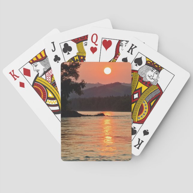 Stunning Sunrise Over Katun River Photo Playing Cards (Back)