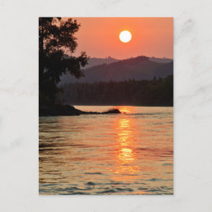 Stunning Sunrise Over Katun River Photo Postcard