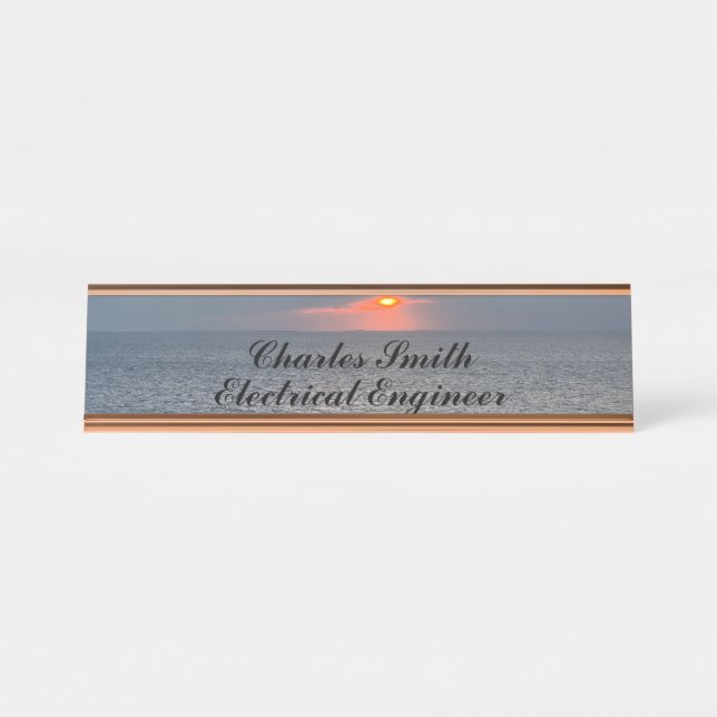 Stunning Sunset Desk Name Plate (Front)