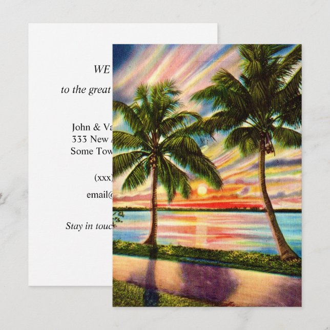 Stunning Sunset Florida Moving Announcement (Front/Back)