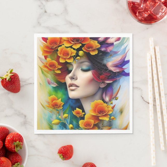 Stunning Symphony of Flowers Graphic Napkin (Insitu)