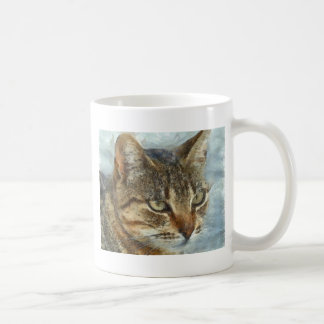 Stunning Tabby Cat Close Up Graphite Pencil Portra Coffee Mug