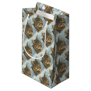 Stunning Tabby Cat Close Up Graphite Pencil Portra Small Gift Bag