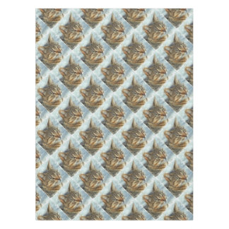 Stunning Tabby Cat Close Up Graphite Pencil Portra Tablecloth