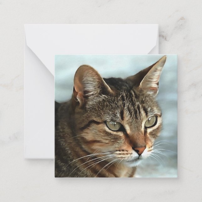Stunning Tabby Cat CloseUp Artistic Portrait Card (Front)