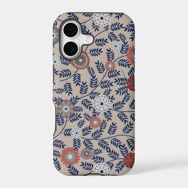 Stunning Teal and Magenta Foliage Pattern  (Back)