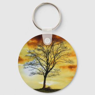Stunning Tree, sunset nature scenery photo prints Key Ring
