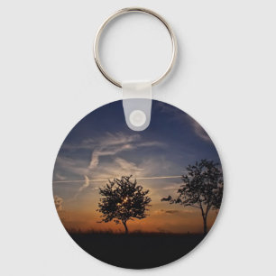 Stunning Trees, sunset nature scenery photo prints Key Ring