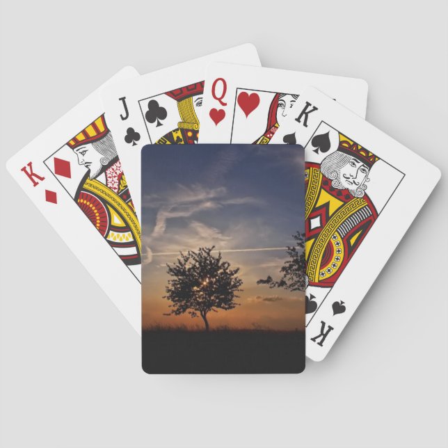 Stunning Trees, sunset nature scenery photo prints Playing Cards (Back)