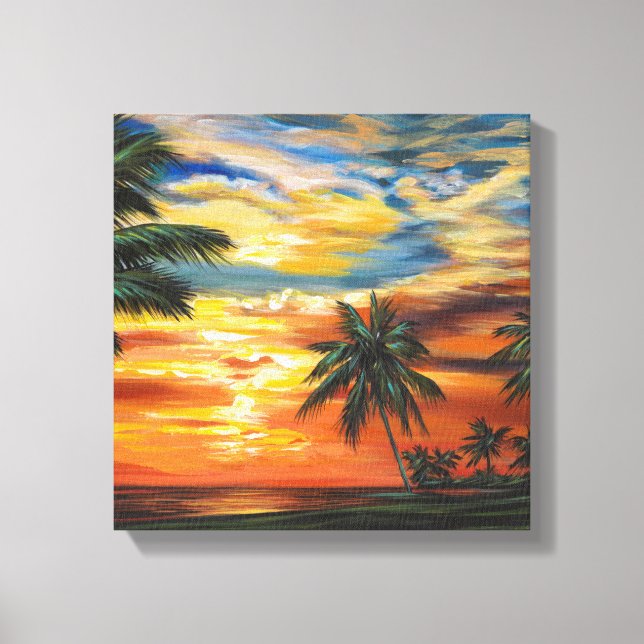 Stunning Tropical Sunset Canvas Print (Front)