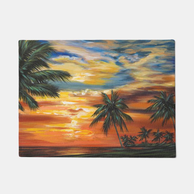 Stunning Tropical Sunset Doormat (Front)