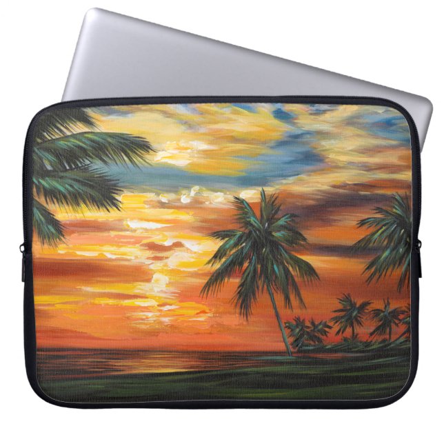Stunning Tropical Sunset Laptop Sleeve (Front)