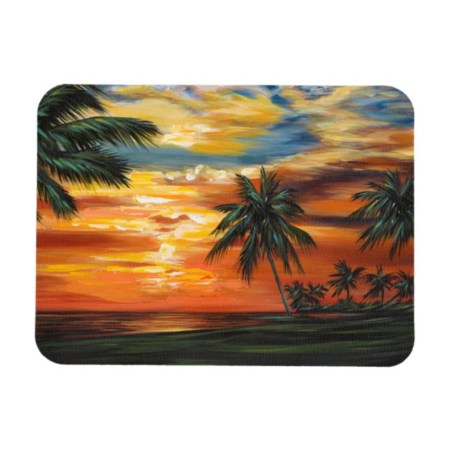 Stunning Tropical Sunset Magnet (Horizontal)