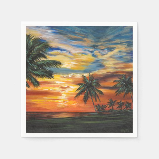 Stunning Tropical Sunset Napkin (Front)