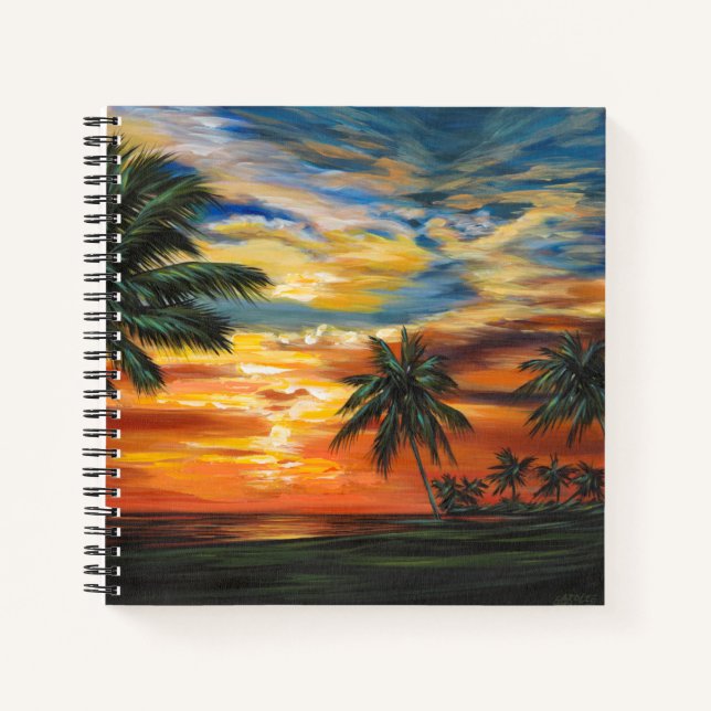 Stunning Tropical Sunset Notebook (Front)