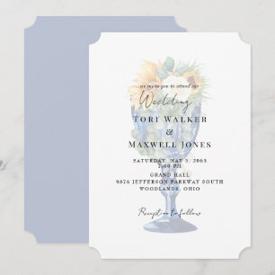 Stunning Tuscan Mediterranean Sunflower Wedding Invitation