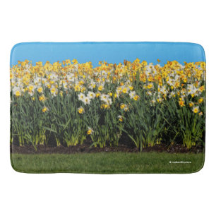 Stunning Two-Tone Daffodils Floral Photography Bath Mat