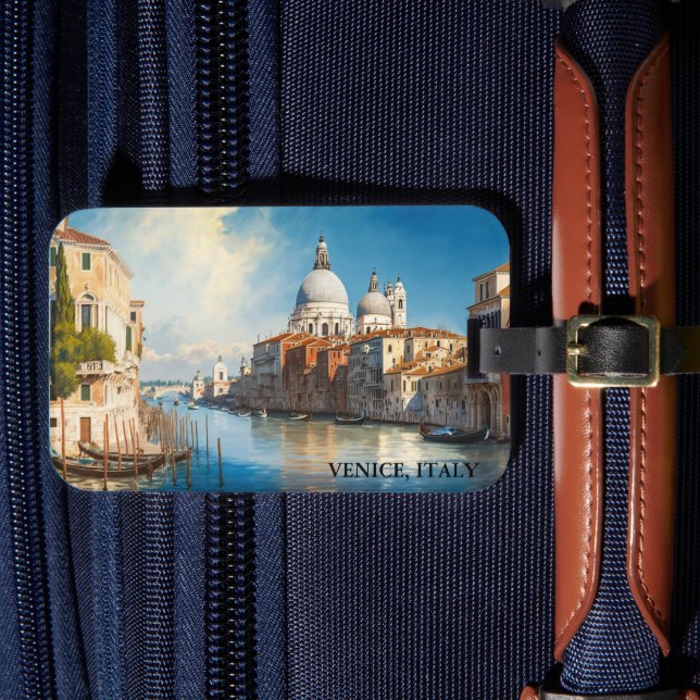 Stunning Venice, Italy Gondola View Luggage Tag (Front Insitu 4)