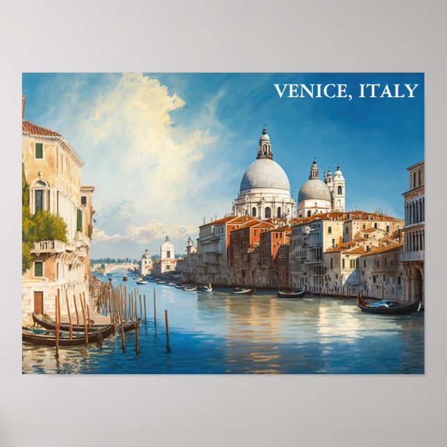 Stunning Venice Italy Gondola View Poster (Front)