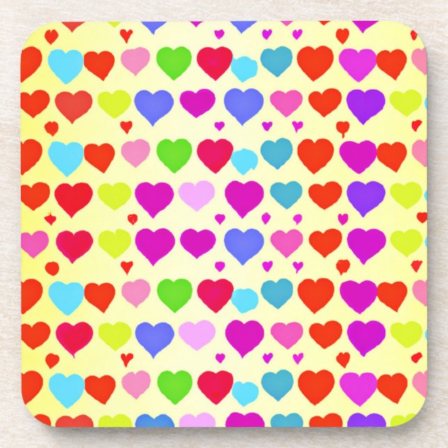 Stunning Vibrant Love Pattern Coaster (Front)