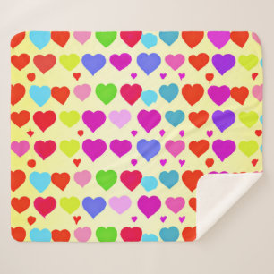 Stunning Vibrant Love Pattern Sherpa Blanket