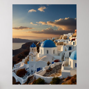 Stunning view of Santorini Poster