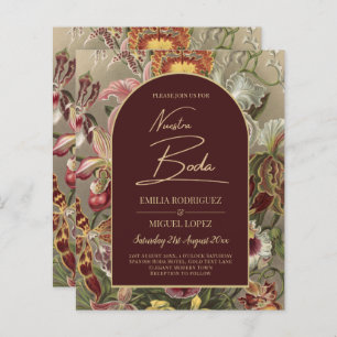 Stunning Vintage Botanical Burgundy Floral Weddin
