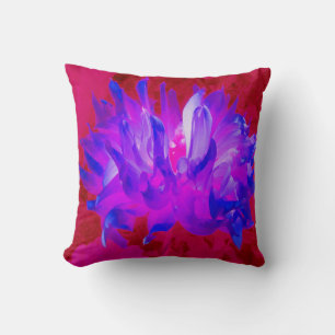 Stunning Violet Blue and Hot Pink Cactus Dahlia Cushion