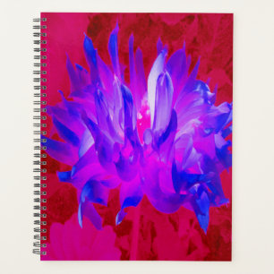 Stunning Violet Blue and Hot Pink Cactus Dahlia Planner