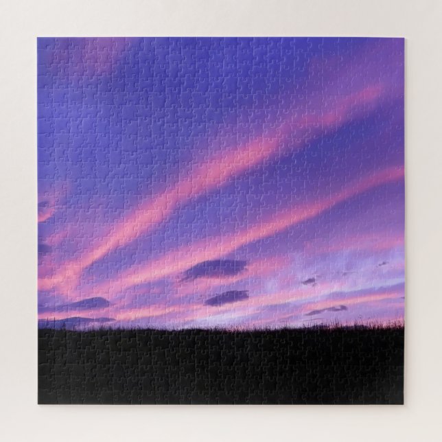 Stunning Violet Sunset Landscape Abstract Sky Jigsaw Puzzle (Vertical)