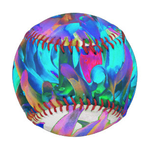 Stunning Watercolor Rainbow Cactus Dahlia Baseball
