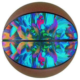 Stunning Watercolor Rainbow Cactus Dahlia Basketball