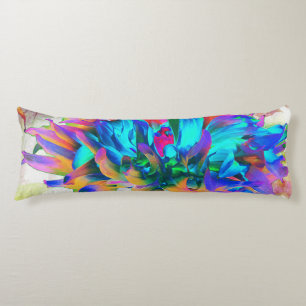 Stunning Watercolor Rainbow Cactus Dahlia Body Cushion
