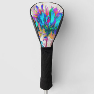 Stunning Watercolor Rainbow Cactus Dahlia Golf Head Cover