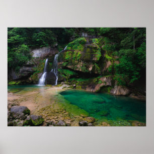 Stunning waterfall Virje, Slovenia Poster