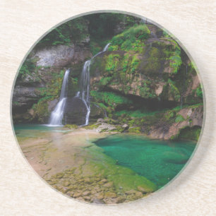 Stunning waterfall Virje, Slovenia Poster Coaster