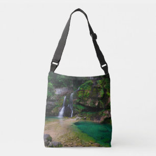 Stunning waterfall Virje, Slovenia Poster Crossbody Bag