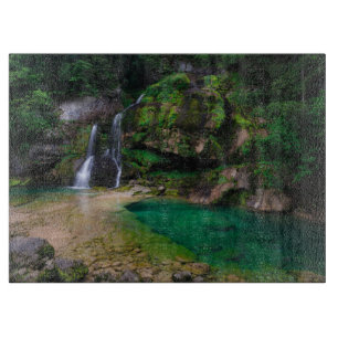 Stunning waterfall Virje, Slovenia Poster Cutting Board