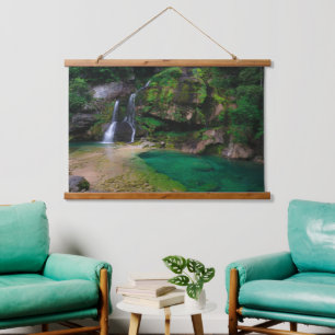 Stunning waterfall Virje, Slovenia Poster Hanging Tapestry