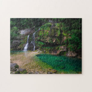 Stunning waterfall Virje, Slovenia Poster Jigsaw Puzzle
